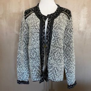 Chico's Marbled Wool Blend Cardigan